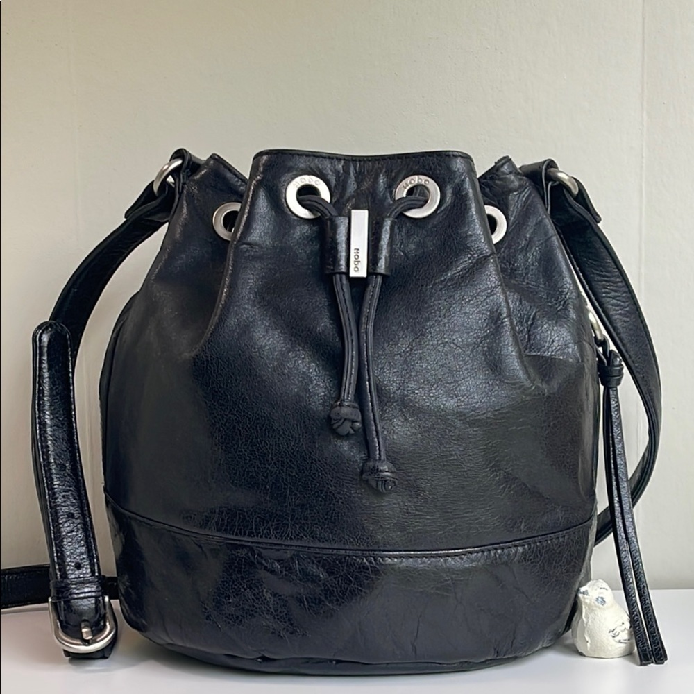 HOBO Genuine Leather Drawstring Bucket Crossbody Bag